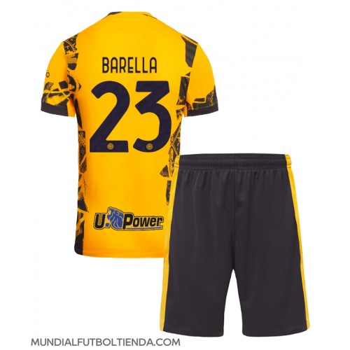 Camiseta Inter Milan Nicolo Barella #23 Tercera Equipación Replica 2024-25 para niños mangas cortas (+ Pantalones cortos)